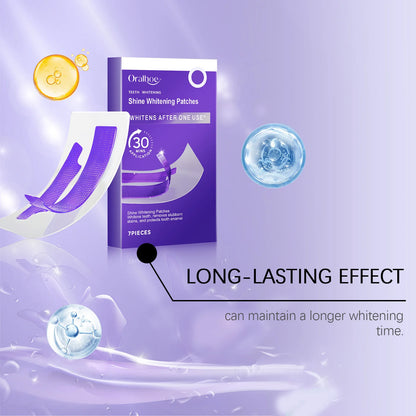 Purple Teeth Whitening Strips Lighten Yellow Tooth Brightener Remove Smoking Coffee Tea Stains Reduce Plaque Bleach Teeth Patch