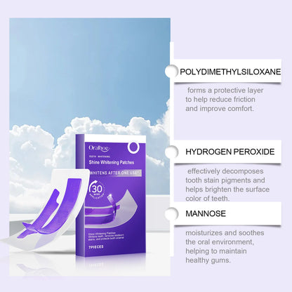 Purple Teeth Whitening Strips Lighten Yellow Tooth Brightener Remove Smoking Coffee Tea Stains Reduce Plaque Bleach Teeth Patch
