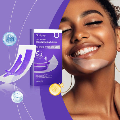 Purple Teeth Whitening Strips Lighten Yellow Tooth Brightener Remove Smoking Coffee Tea Stains Reduce Plaque Bleach Teeth Patch