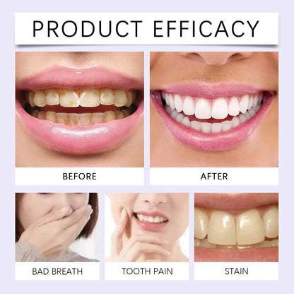 Purple Teeth Whitening Strips Lighten Yellow Tooth Brightener Remove Smoking Coffee Tea Stains Reduce Plaque Bleach Teeth Patch